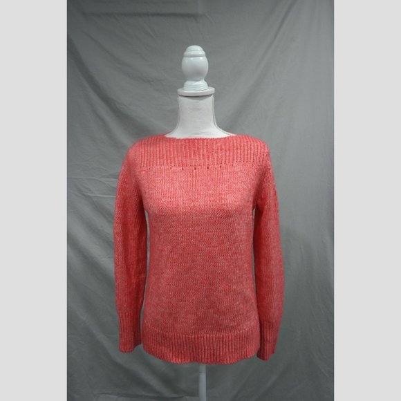 Loft Small Coral High Neck Knit Sweater - Picture 2 of 6